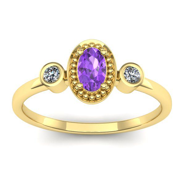 Inel de logodna cu ametist oval