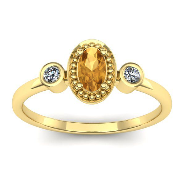 Inel de logodna cu citrin oval
