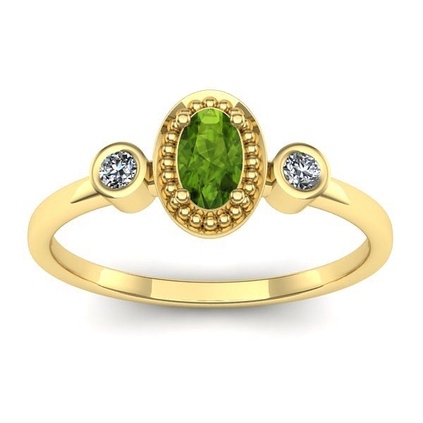 Inel cu peridot oval