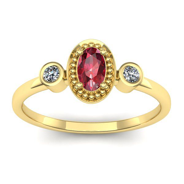 Inel logodna cu rubin oval
