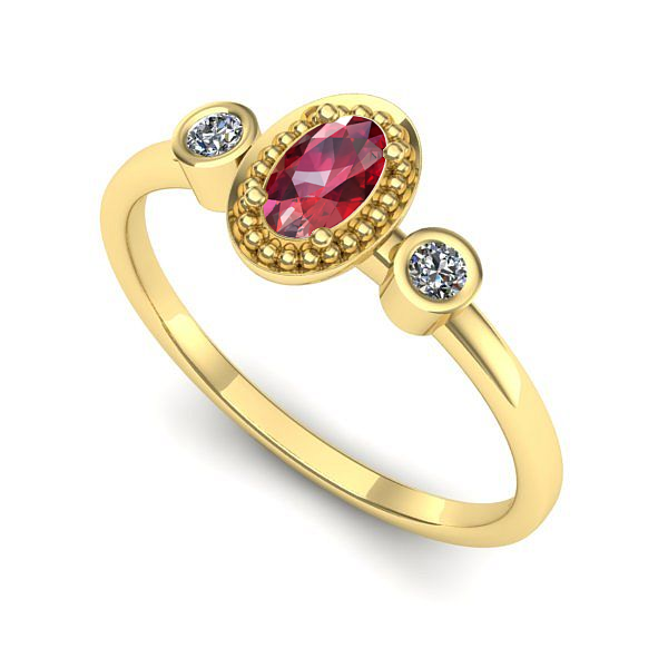 Inel din aur galben cu rubin