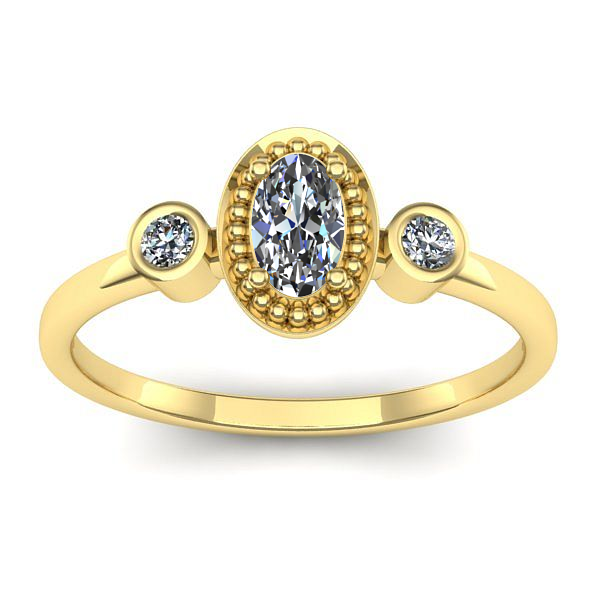 Inel logodna cu safir alb oval