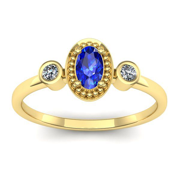 Inel de logodna cu safir oval