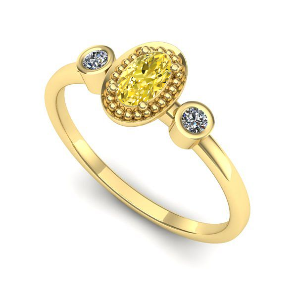 Inel din aur galben cu safir galben