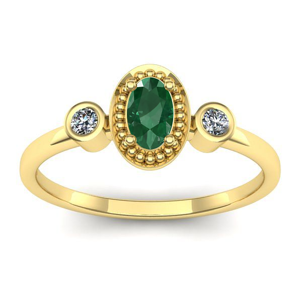 Inel de logodna cu smarald oval