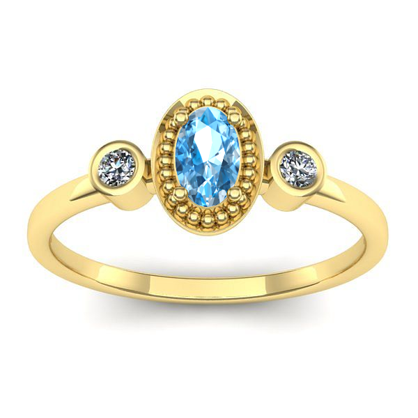 Inel logodna cu topaz blue oval