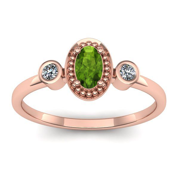 Inel logodna cu peridot oval