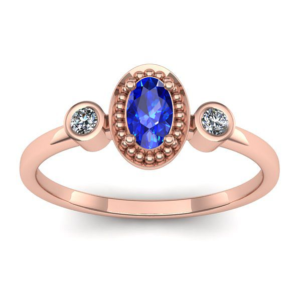 Inel cu safir oval