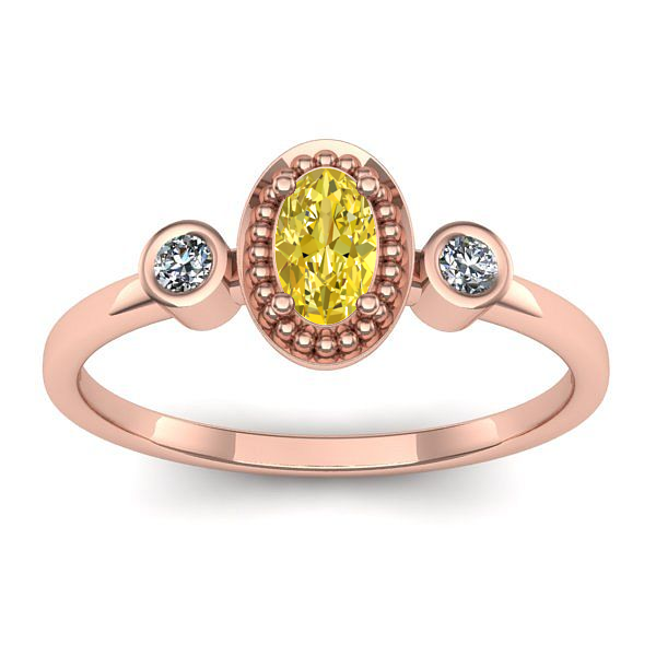 Inel logodna cu safir galben oval