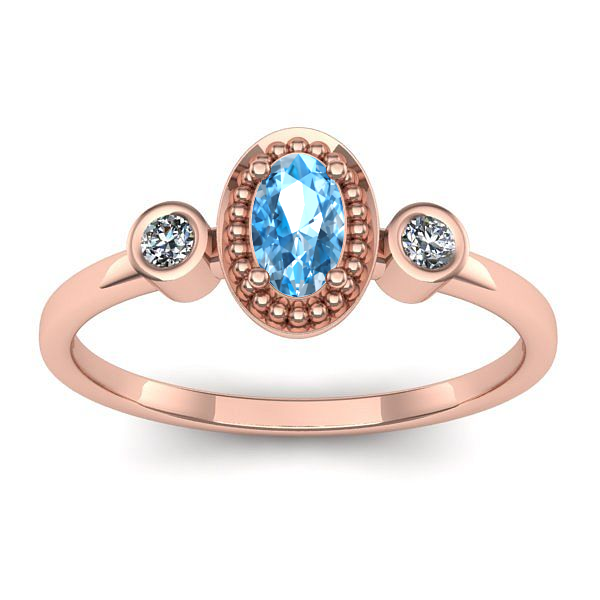 Inel cu topaz blue oval