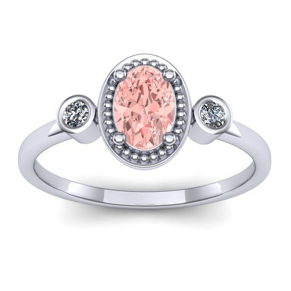 Inel logodna cu diamant de laborator roz oval