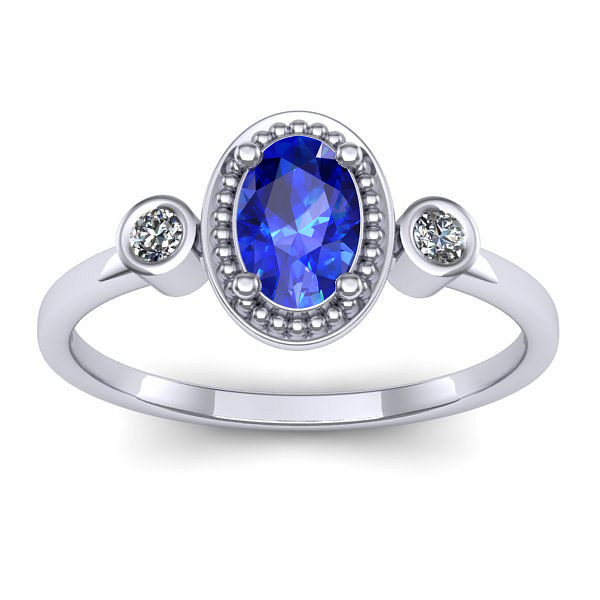 Inel cu safir oval