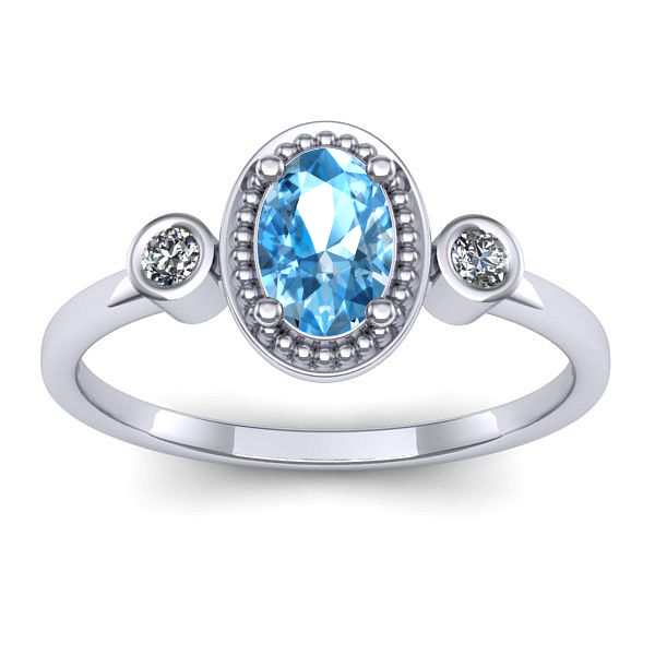 Inel cu topaz blue oval