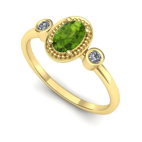 Inel din aur galben cu peridot