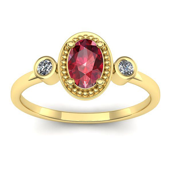 Inel cu rubin oval