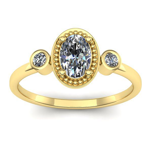 Inel de logodna cu safir alb oval