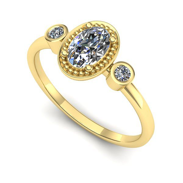 Inel de logodna din aur galben cu safir alb