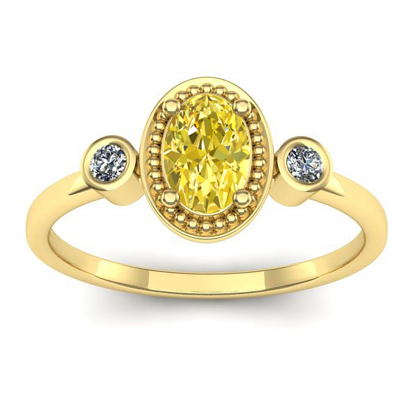 Inel logodna cu safir galben oval