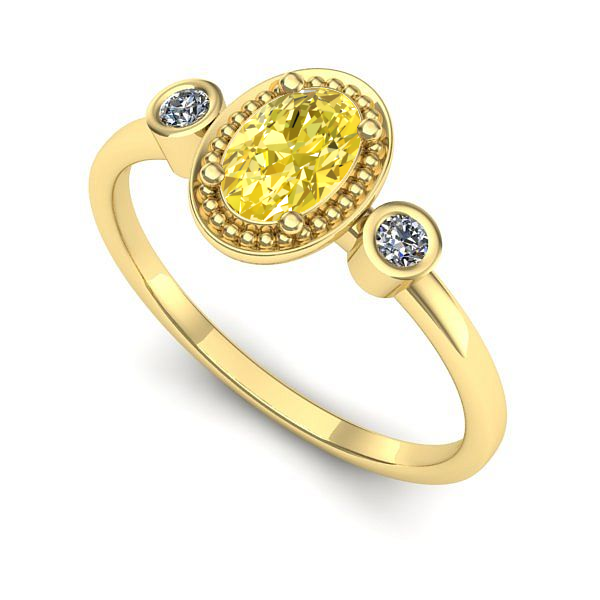 Inel din aur galben cu safir galben