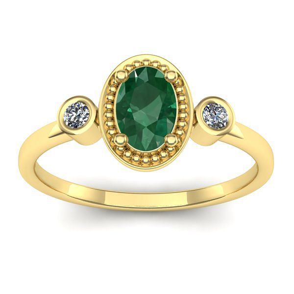 Inel de logodna cu smarald oval