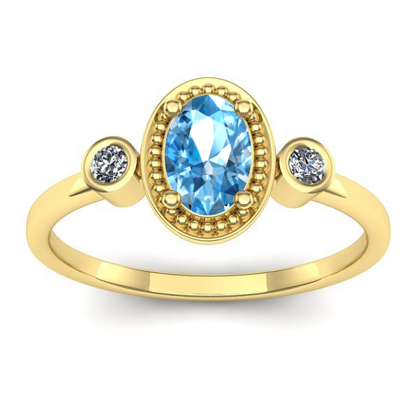 Inel cu topaz blue oval