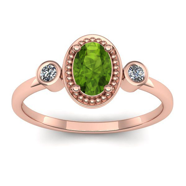 Inel cu peridot oval