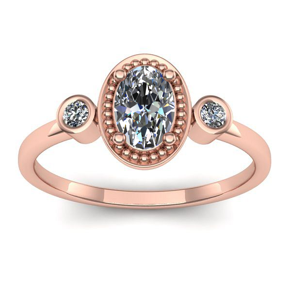 Inel cu safir alb oval