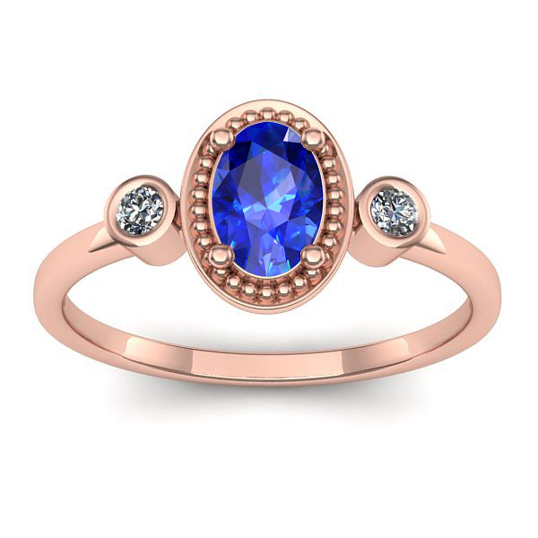 Inel de logodna cu safir oval