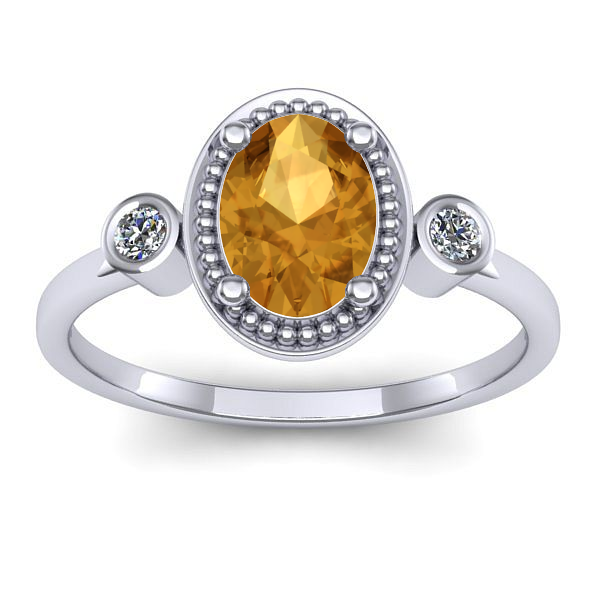 Inel de logodna cu citrin oval