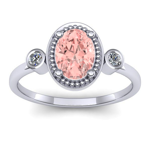 Inel de logodna cu diamant de laborator roz oval