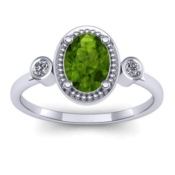 Inel logodna cu peridot oval