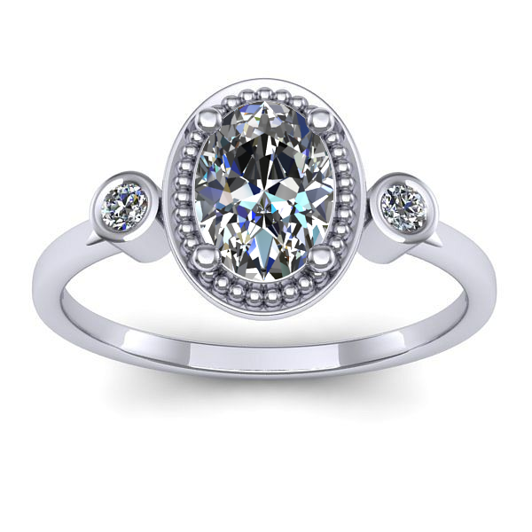 Inel cu diamant de laborator oval