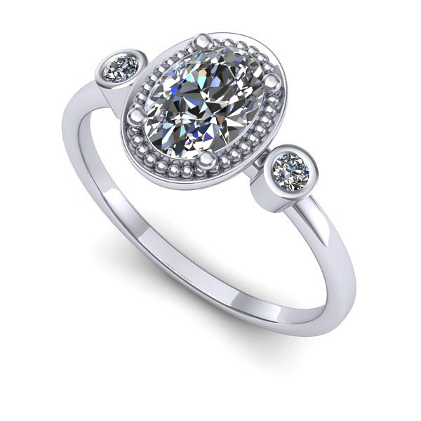 Inel de logodna din aur alb cu diamant de laborator