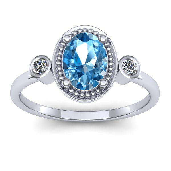 Inel cu topaz blue oval