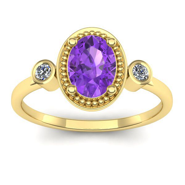 Inel cu ametist oval