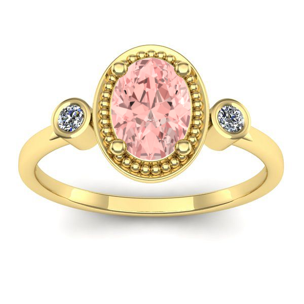 Inel de logodna cu diamant de laborator roz oval