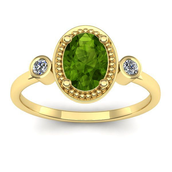 Inel cu peridot oval