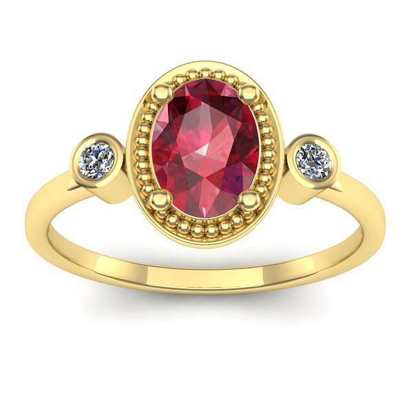 Inel logodna cu rubin oval