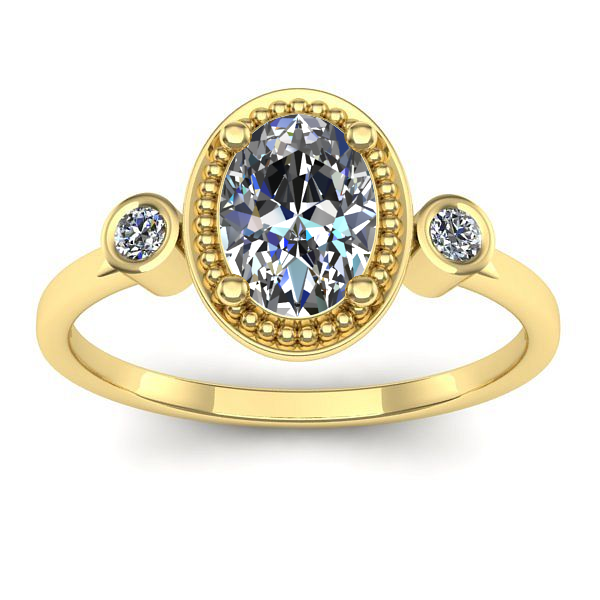 Inel cu diamant de laborator oval