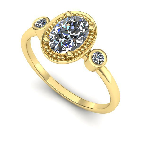 Inel logodna din aur galben cu diamant de laborator