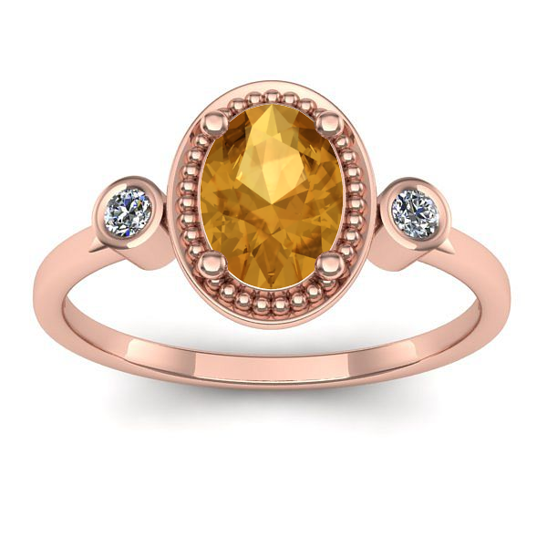 Inel de logodna cu citrin oval