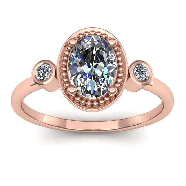 Inel logodna cu safir alb oval