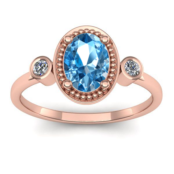 Inel de logodna cu topaz blue oval