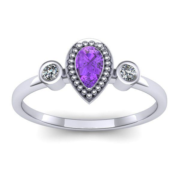 Inel cu ametist lacrima