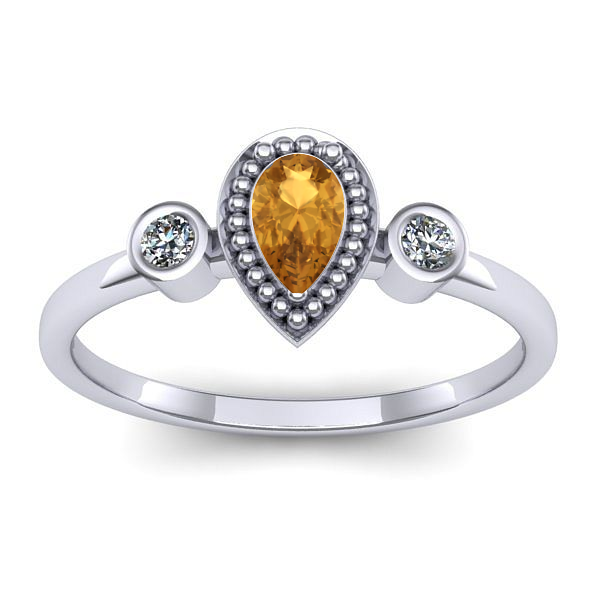 Inel de logodna cu citrin lacrima