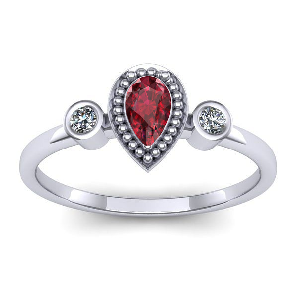 Inel de logodna cu rubin lacrima