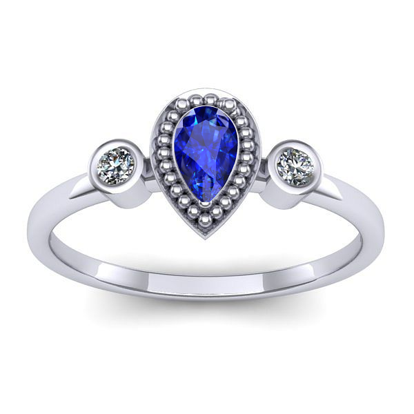 Inel logodna cu safir lacrima