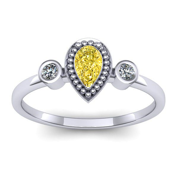 Inel cu safir galben lacrima