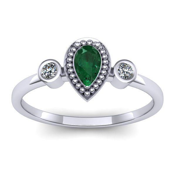 Inel cu smarald lacrima