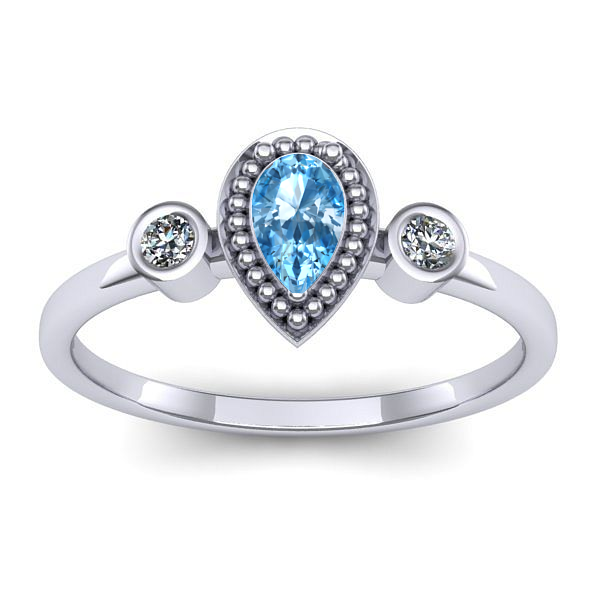 Inel logodna cu topaz blue lacrima
